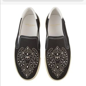 Saint Lauren print slip on trainers.